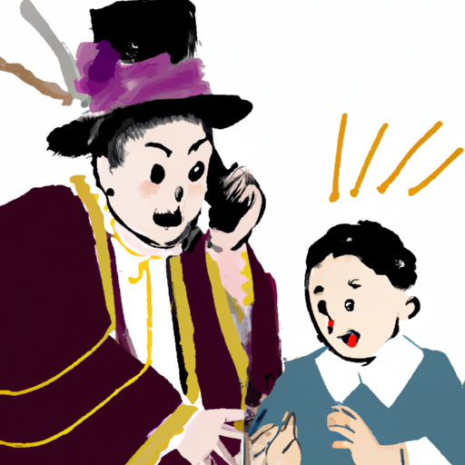 איור המציג הורה וקוסם משוחחים בטלפון על פרטי האירוע.