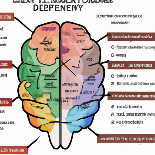 איור של מוח עם מדדים פסיכולוגיים שונים המיוצגים כמקטעים שונים